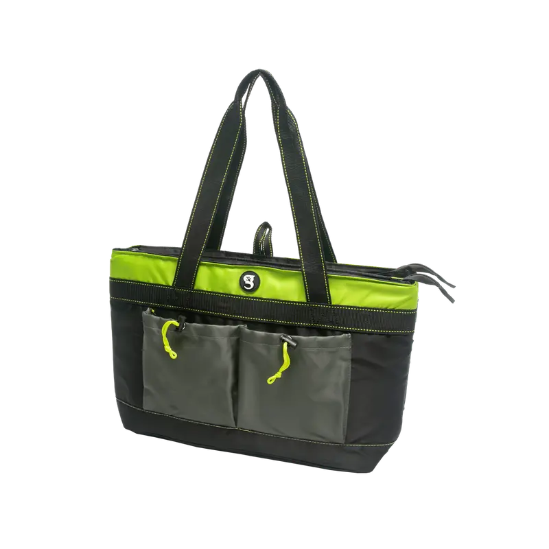 2 Compartment Tote Cooler - Black/Neon Green