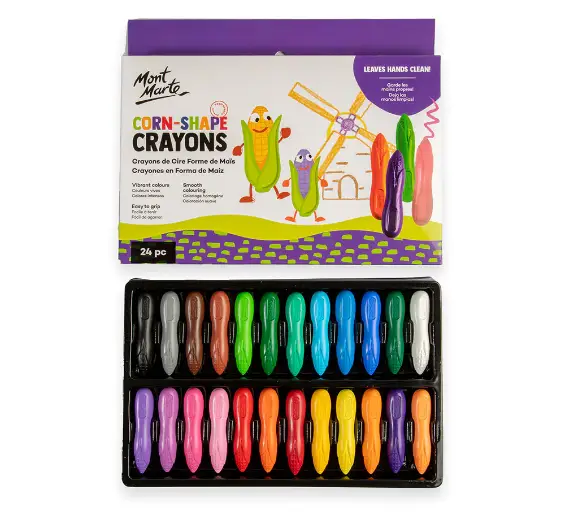 24 crayones en forma de maíz