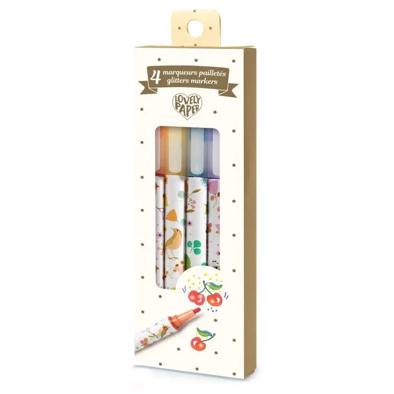 4 marcadores Glitter Lovely Paper