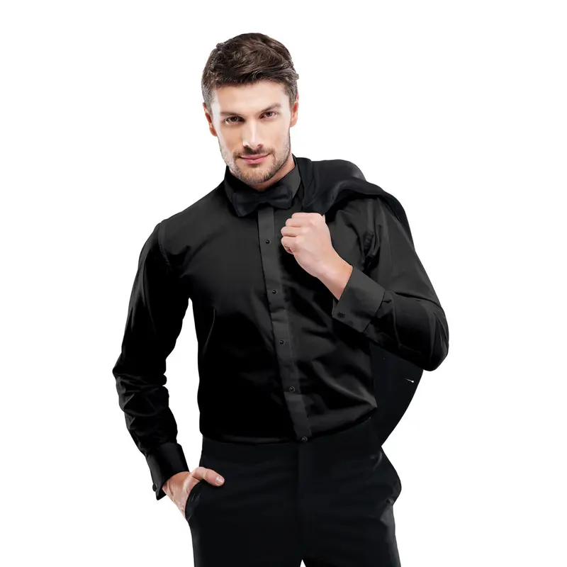 602 N Black Tuxedo Slim Long Sleeve Shirt