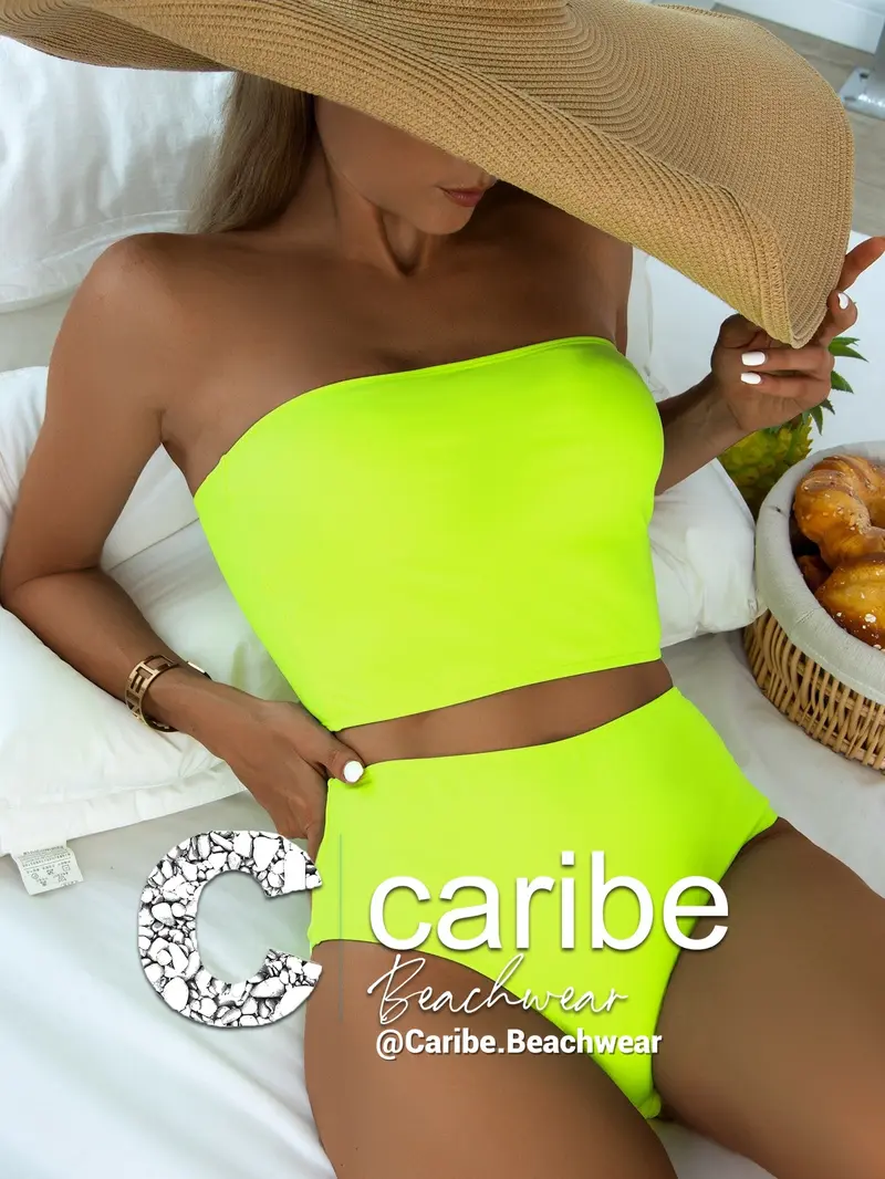 Bañador bikini bandeau de talle alto
