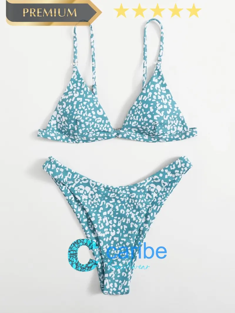 Bañador bikini cortado alto con estampado