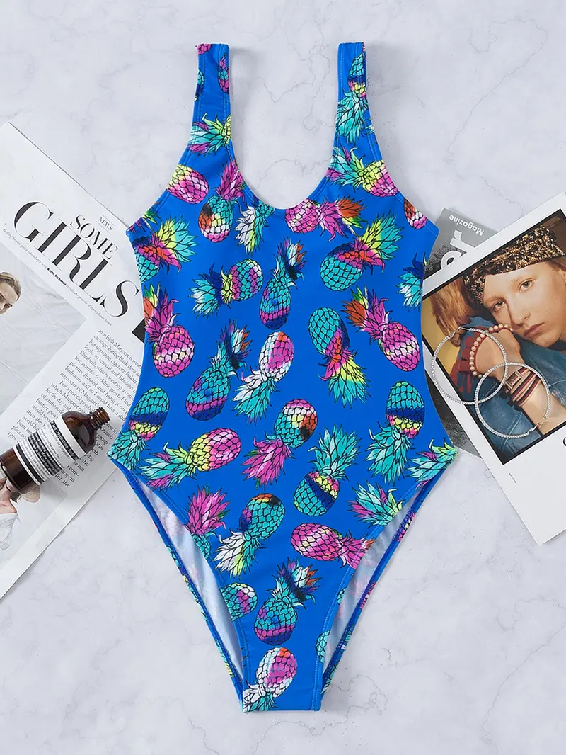 Bañador una pieza con estampado de piña