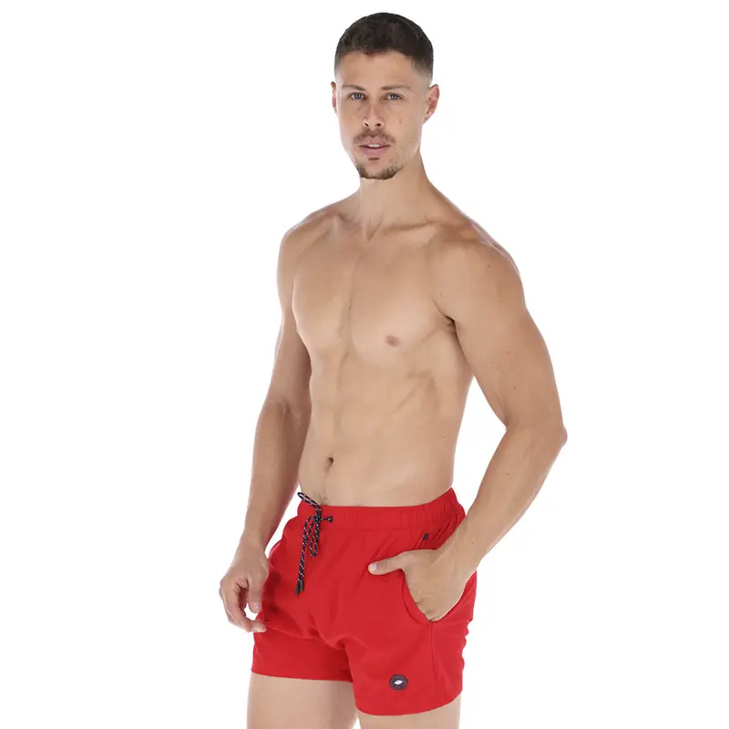 Basic-15 Red Men's Quick Dry Swim Trunks