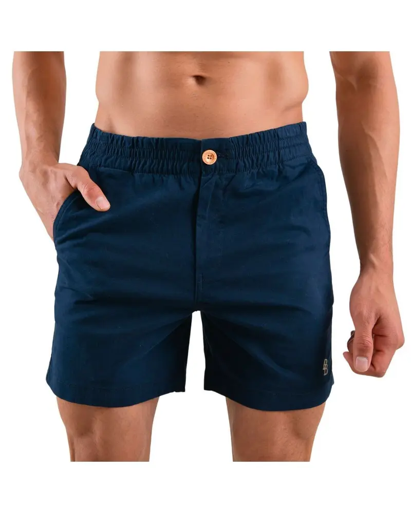 Bermuda Azul Marino Hombre Con Cintura Elástica| Porto Blanco BRMDE-03