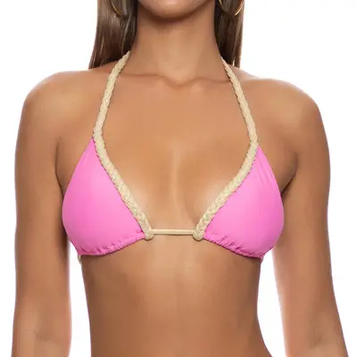 Biquini top triángulo pink