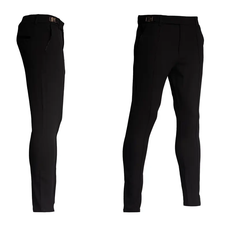 Black Dress Pants with Brooch Slim Fit | Model