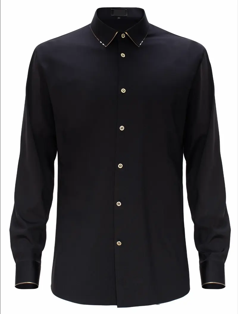 Black Luxury Long Sleeve Shirt B322