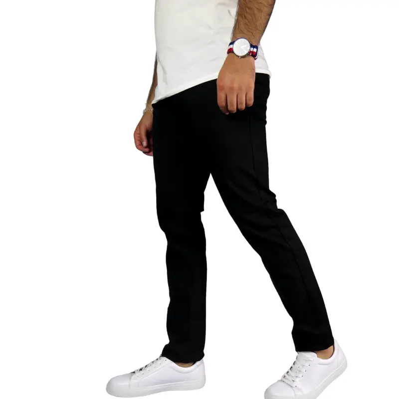Black Stretch Chino Pants / KB007PSL
