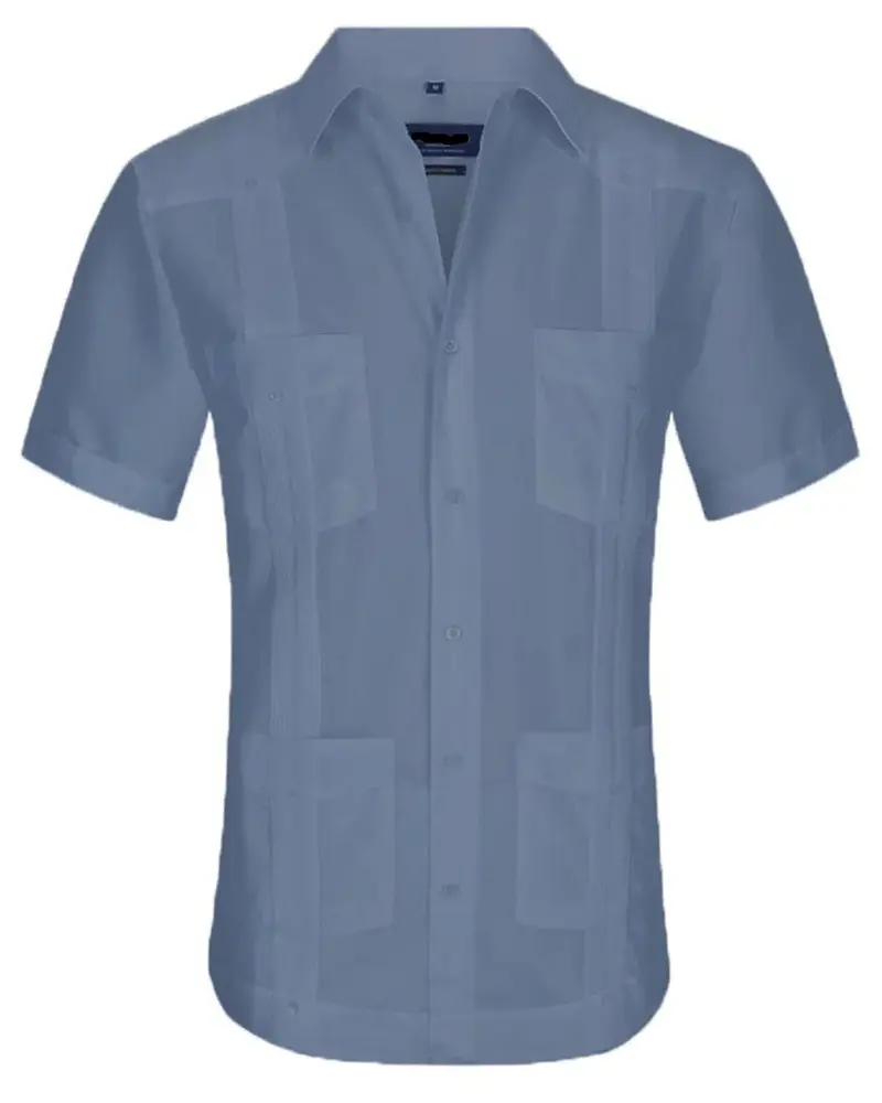 Blue Guayabera Cuban Short Sleeve Shirt / GS565-2