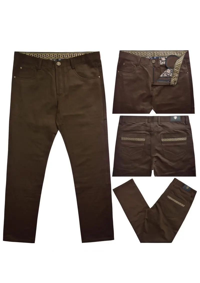 Brown Stretch Pants | FP-350-Brown