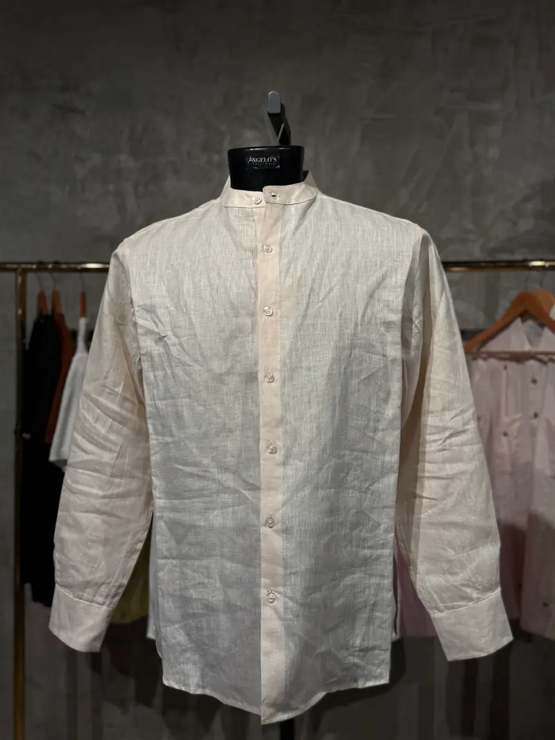 Camisa 100% Lino Cuello Mao Elegante para Caballero | MI-1809
