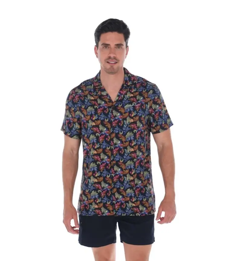 Camisa Casual Para Caballero Ligera Estilo Estampado | CR-2279