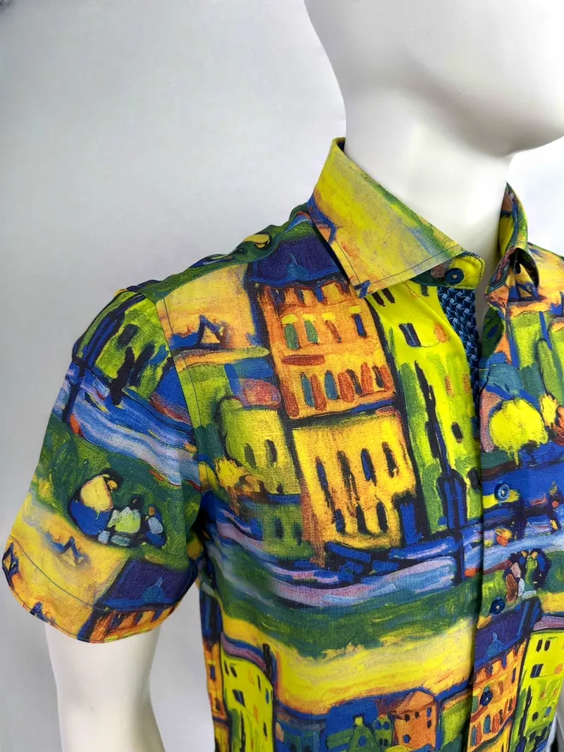 Camisa Manga Corta Abstracta | ADS-2429