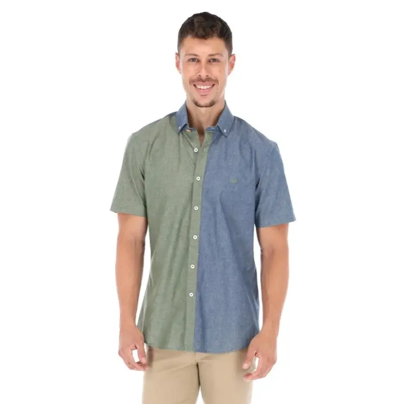 Camisa Manga Corta Edicion Especial Verde y Azul | Porto Blanco MCE-2055