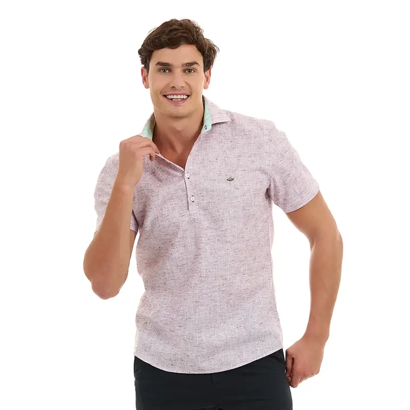 Camisa Porto Blanco algodón fresca manga corta | MC-2359