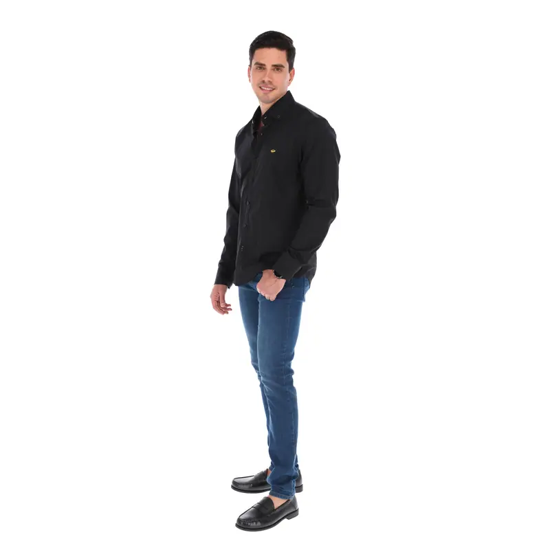 Camisa Porto Blanco Básica Negra de Caballero  | CBASIC-07