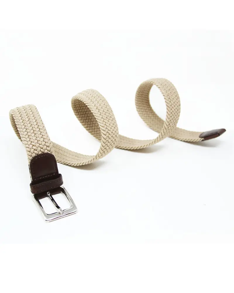 CNT-02 Men's Solid Elastane Belt Khaki