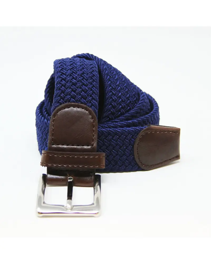 CNT-16 Men's Solid Elastane Belt Blue