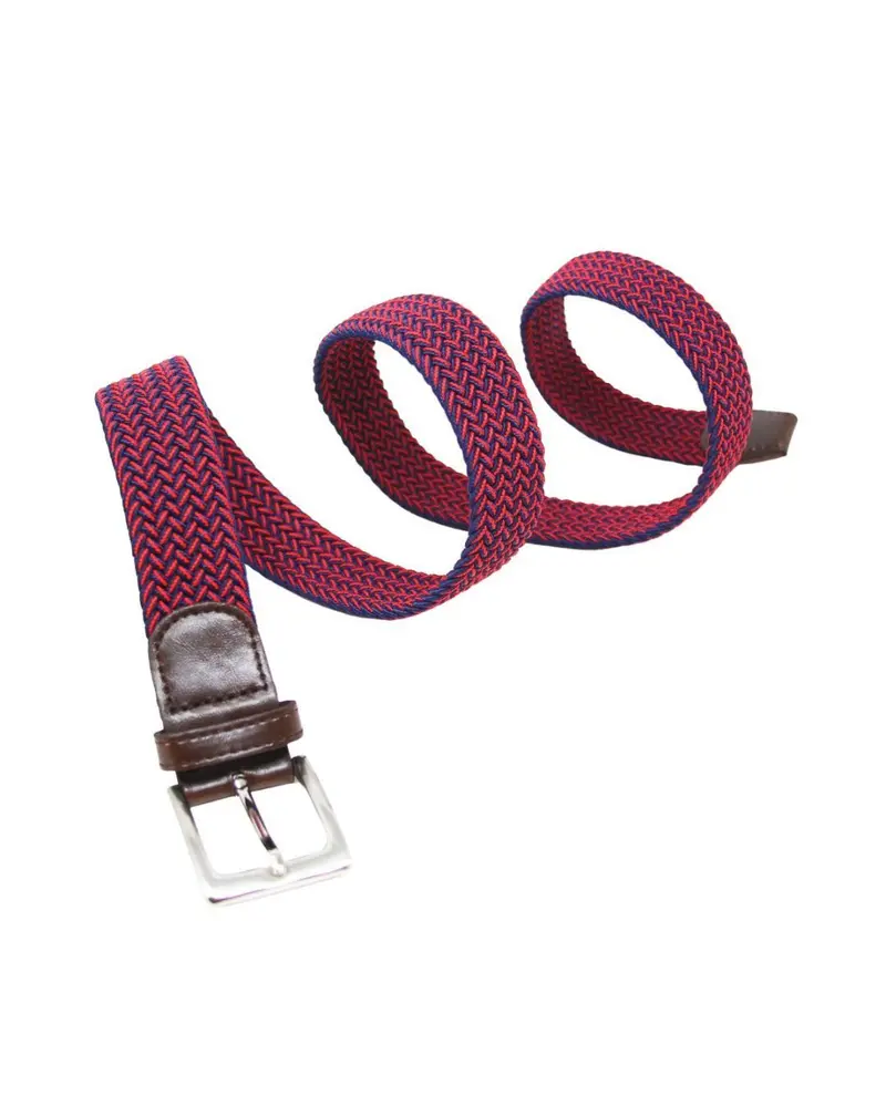CNT-38 Men's Solid Elastane Belt Red & Blue