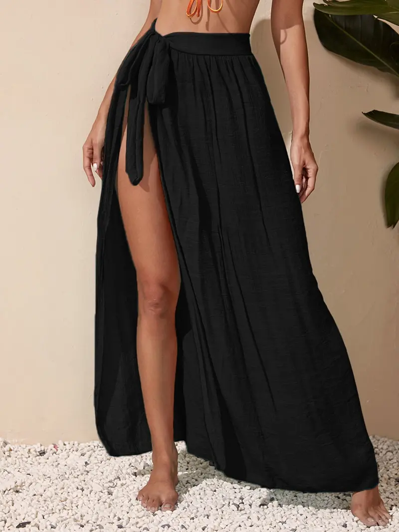 Falda cover up de cintura con cordón