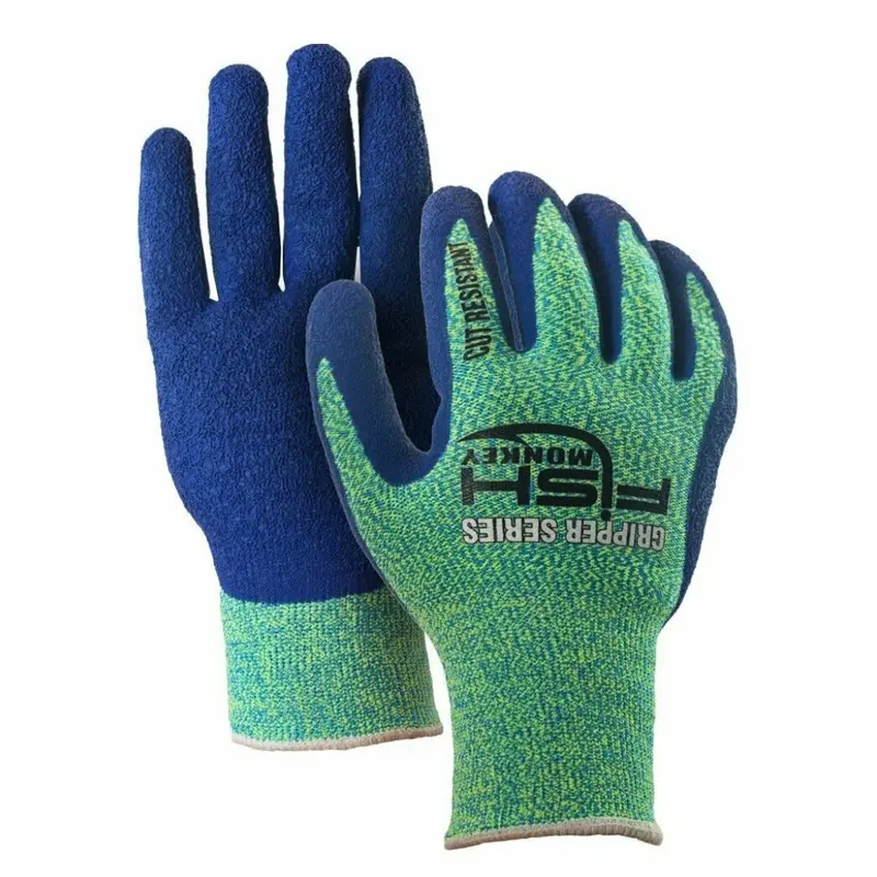 FISH MONKEY Guantes para filetear Neon/Royal Talla L
