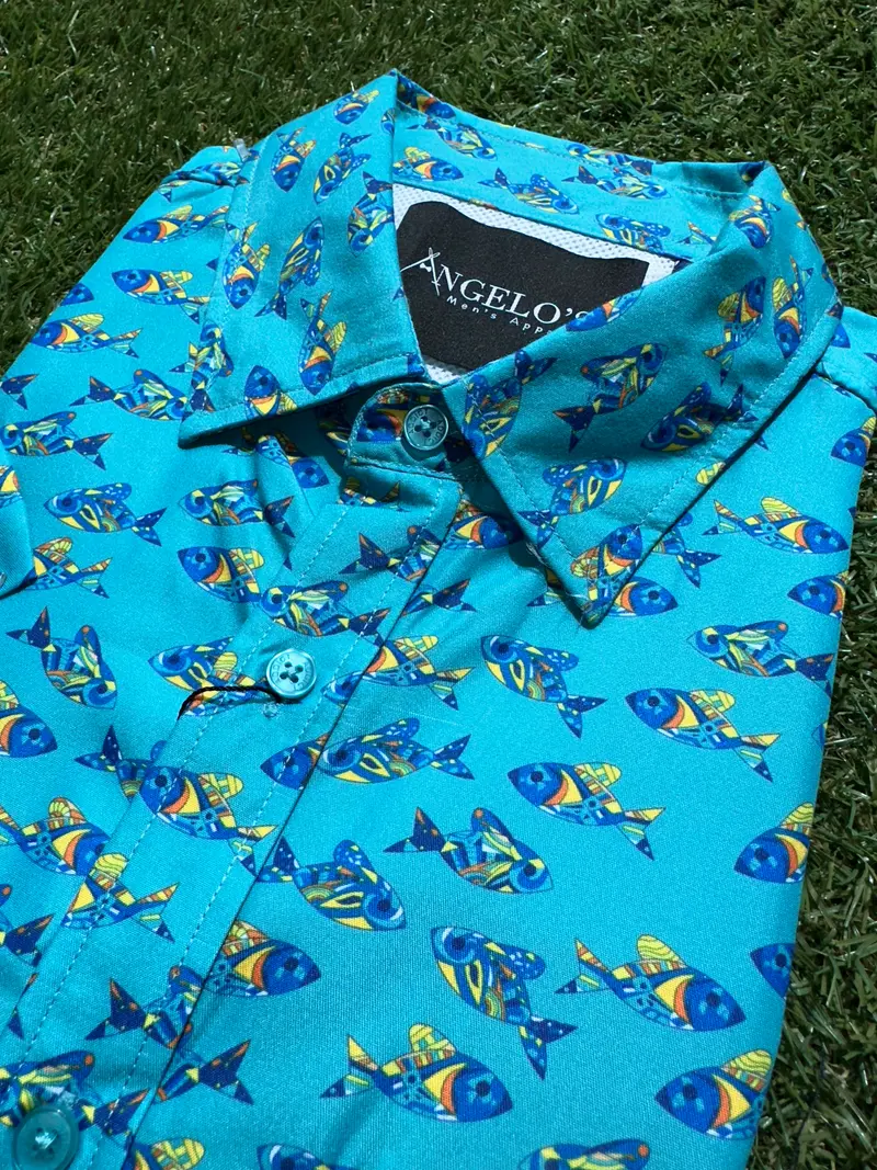 Fish Turq Short Sleeve Shirt