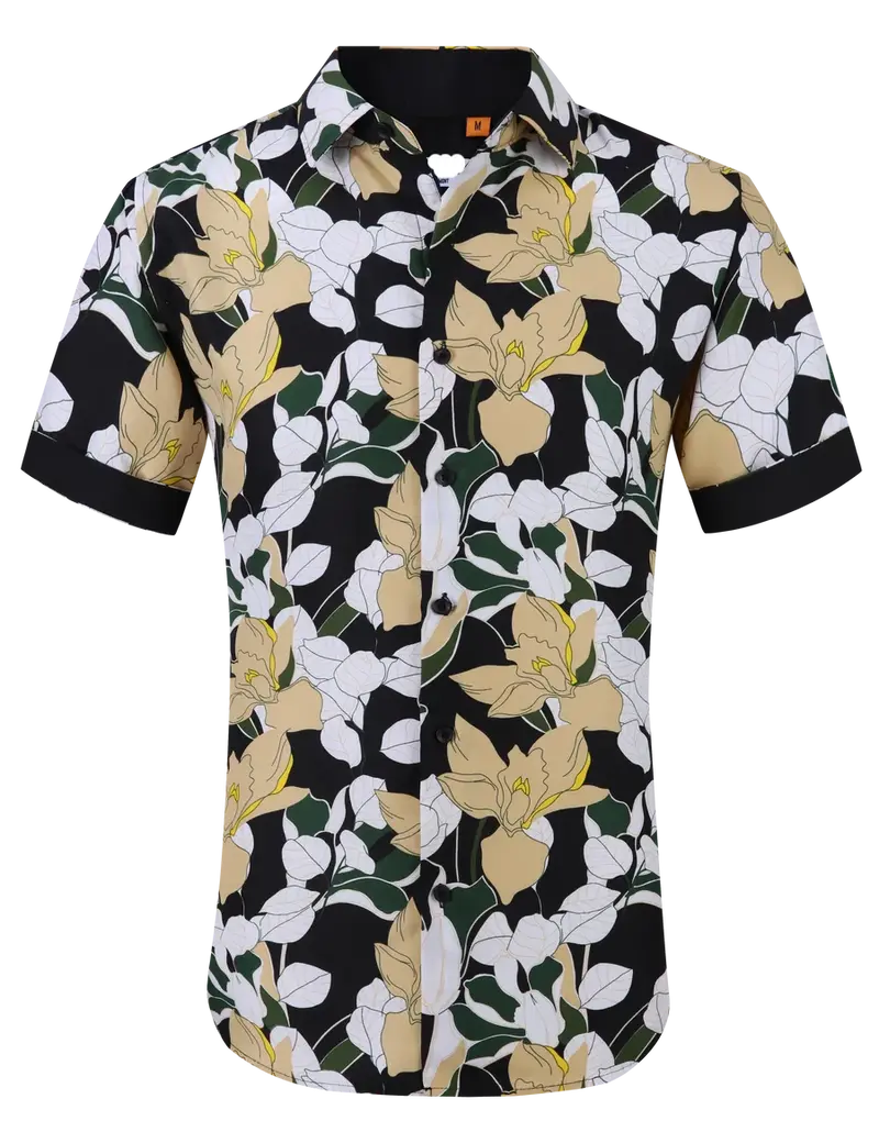 Floral Printed Short Sleeve Shirt / Green