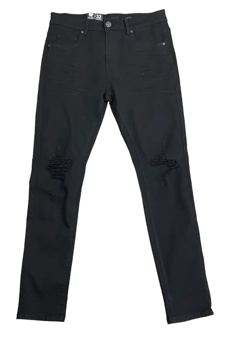 Jet Black Ripped Jeans