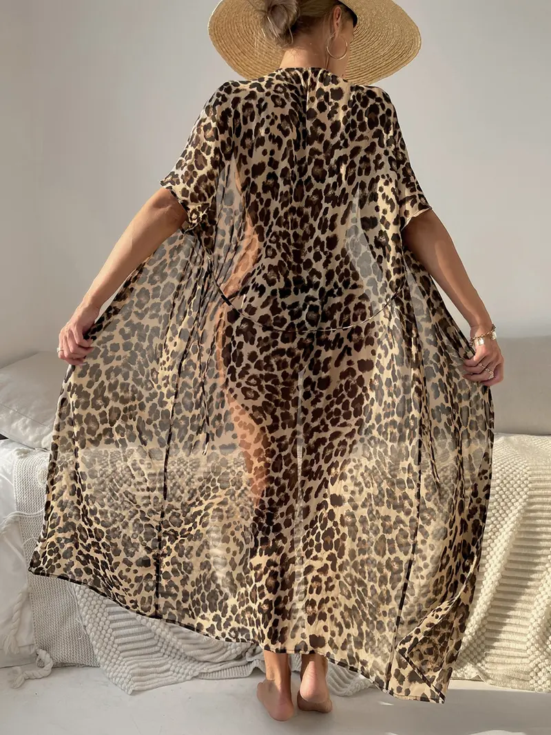 Kimono de leopardo con cinturon