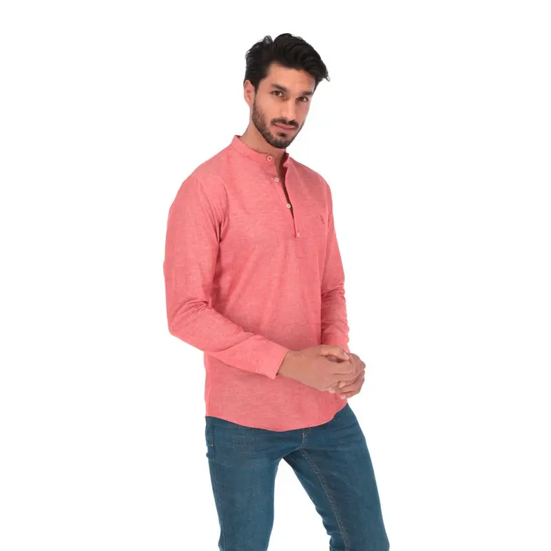 L-1599 Men's Solid Long Sleeve Button Down Shirt Salmon