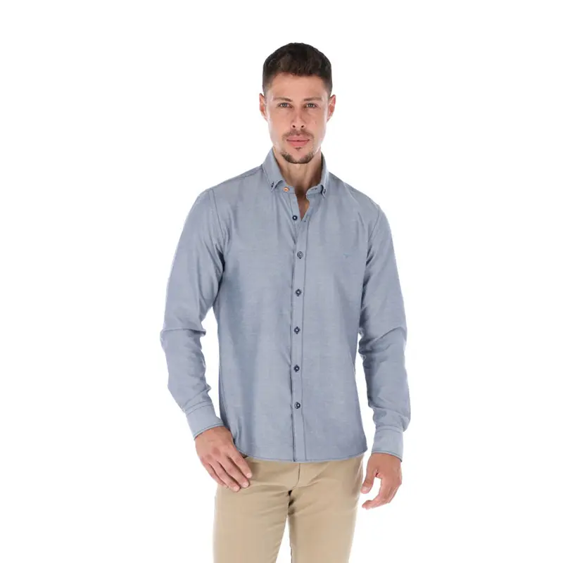 Men's Solid Long Sleeve Button Down Shirt | Porto Blanco | CBASIC-14