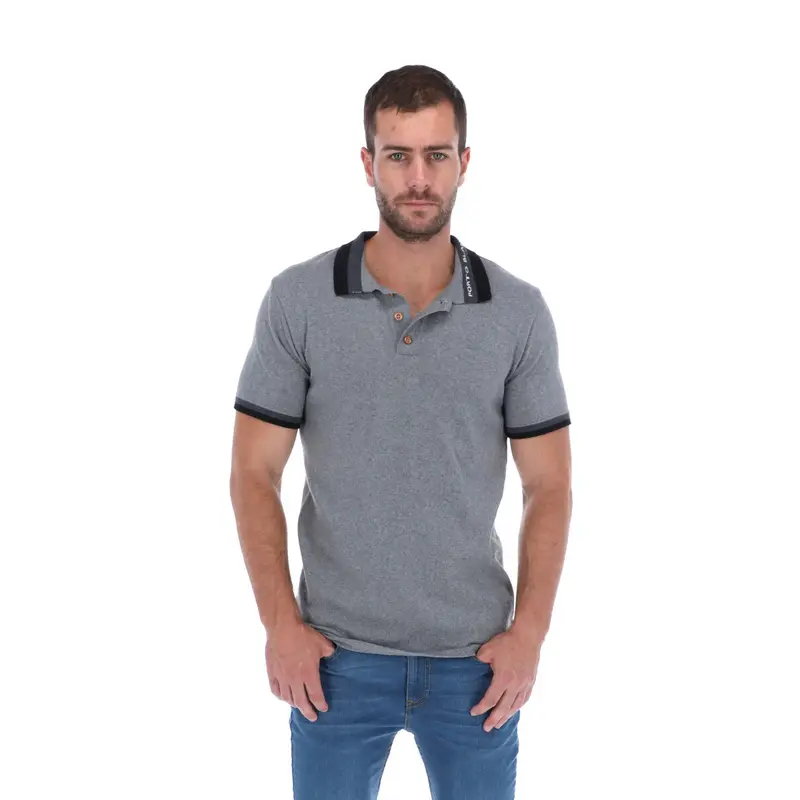 Men's Solid Short Sleeve Polo Polo Shirt Grey PLT-1829