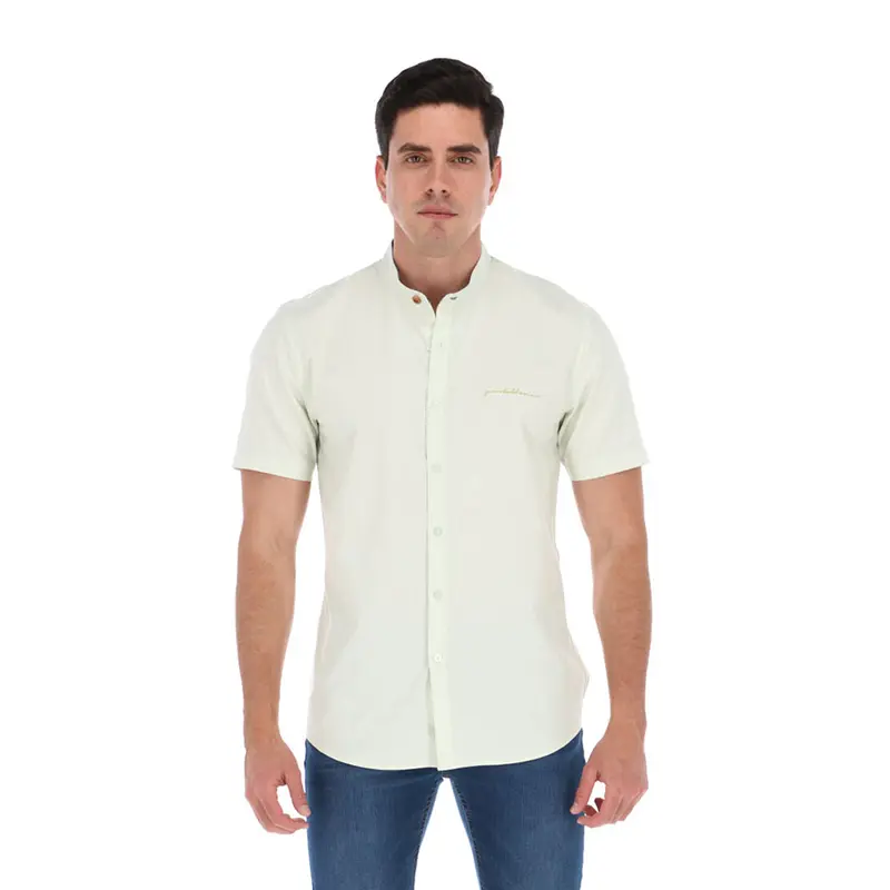 Men's Special Edition Short Sleeve Button Down Shirt Green MC-2016