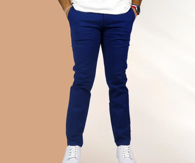 Navy Stretch Chino Pants Slim Fit / CTN-2