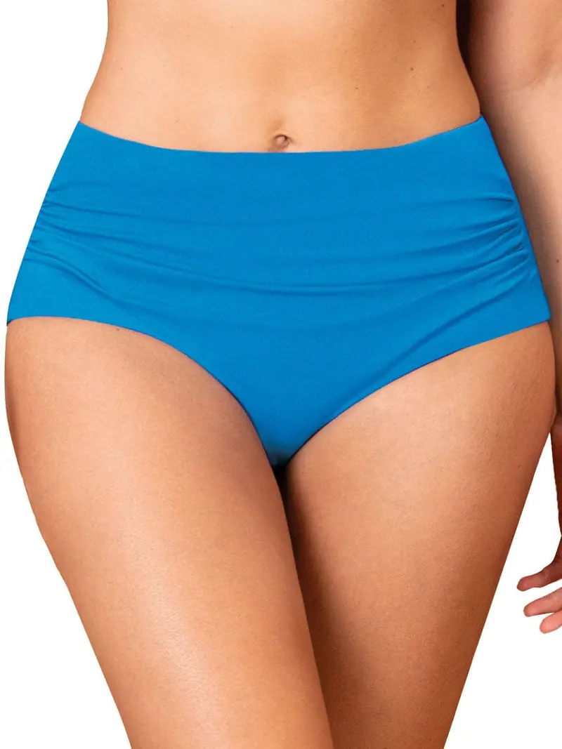Panty de Baño Con Control Suave de Abdomen Turquesa