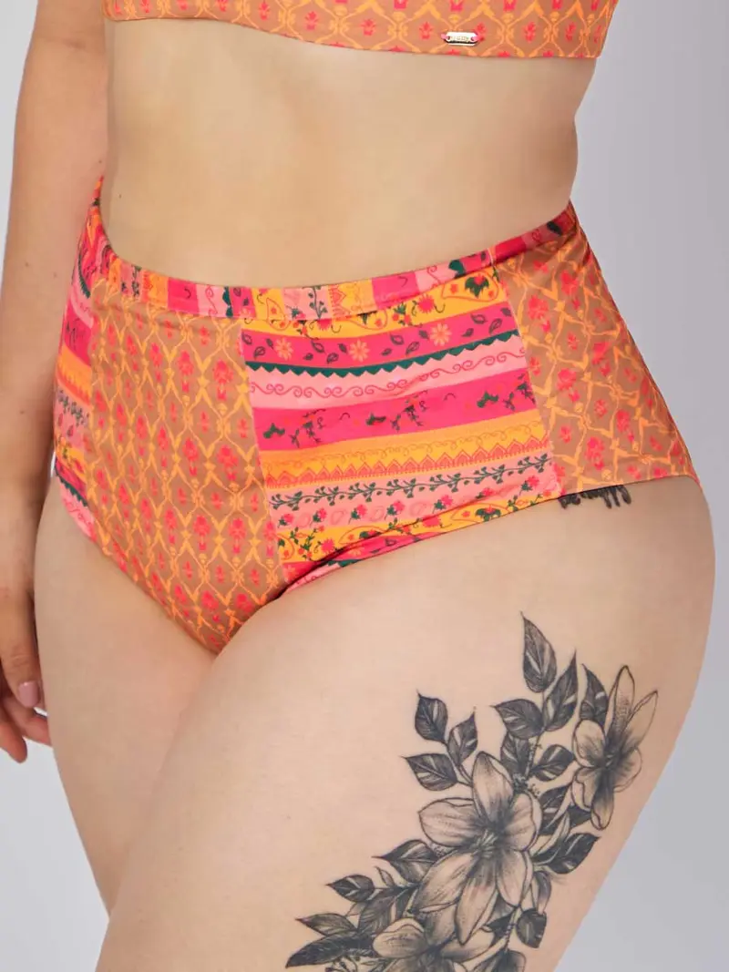 Panty de Baño Estampado Naranja
