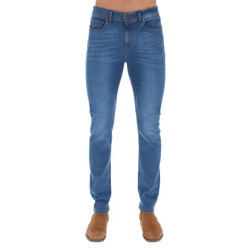 PJ-02 Men's Solid Premium Flex-Stretch Denim Jeans Blue