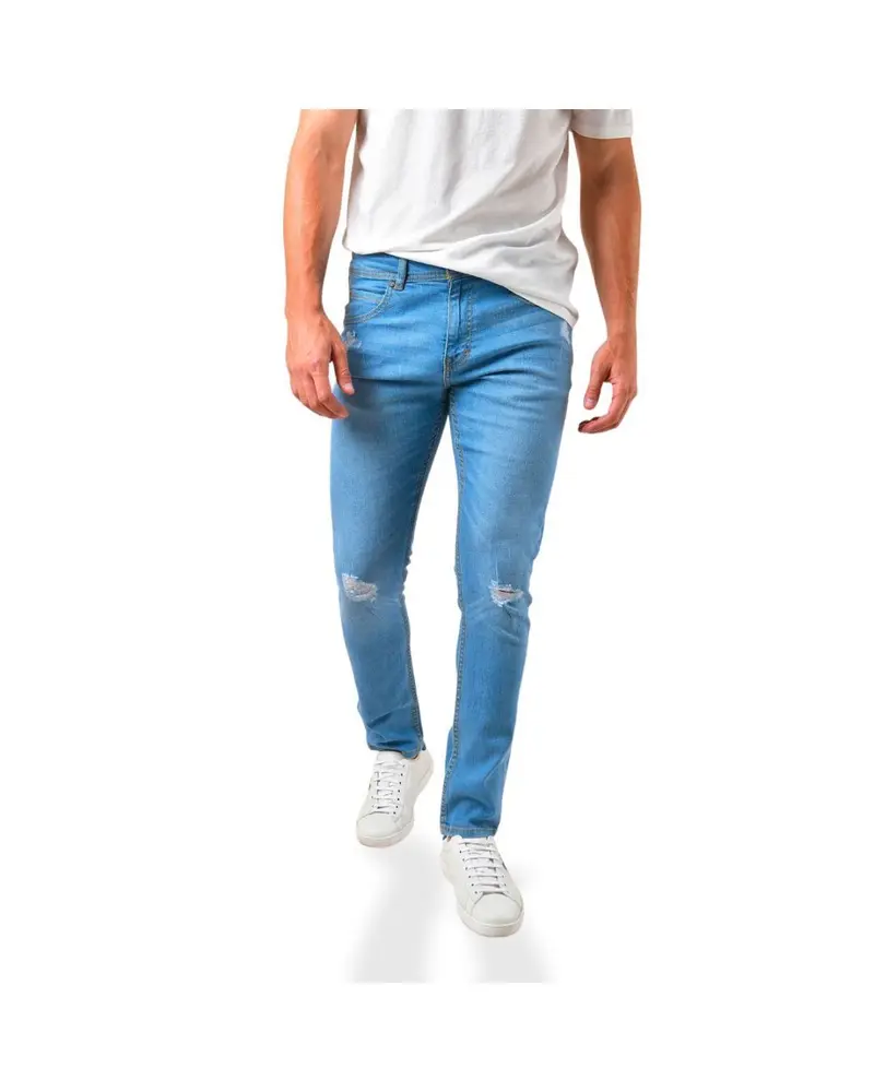 PJ-03 Men's Solid Premium Flex-Stretch Denim Jeans Blue