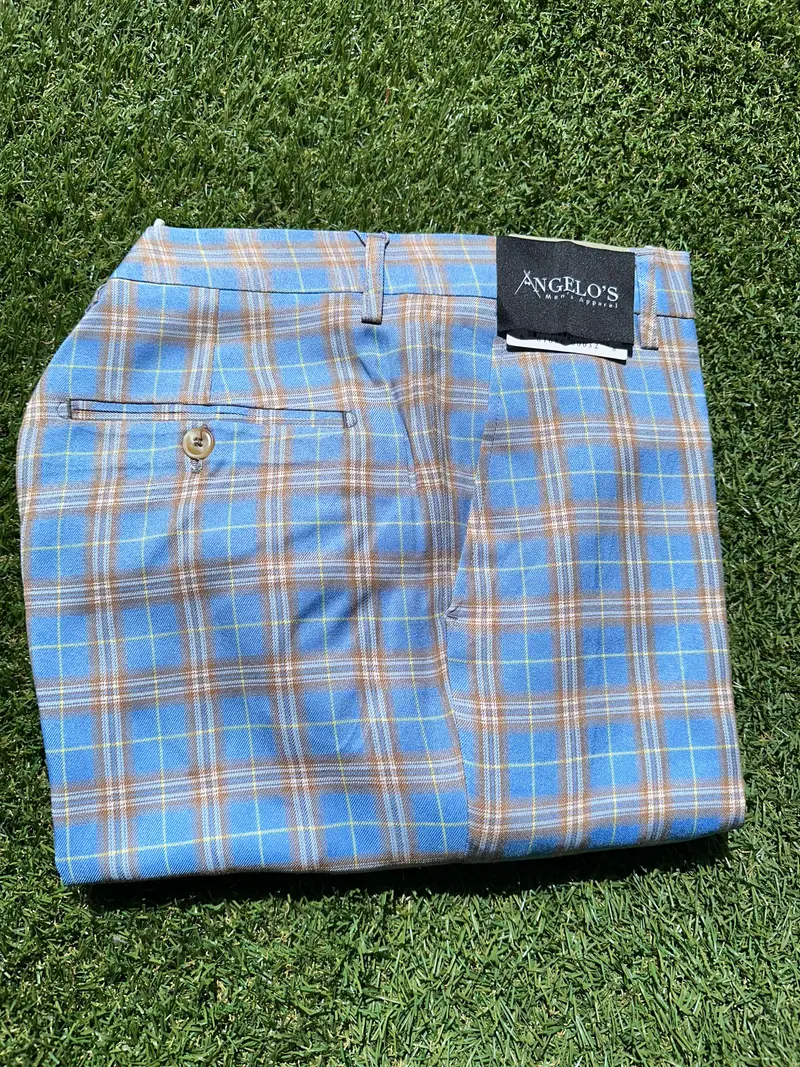 PL27 Sky Blue Plaid Pants