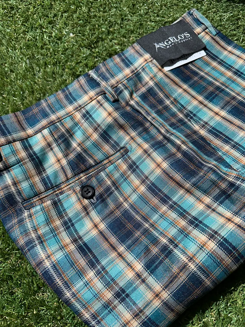 PL29 Aqua Plaid Pants