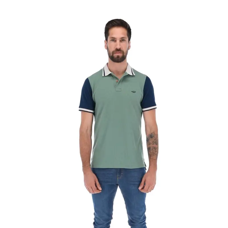 PLE-1817 Men's Solid Short Sleeve Polo Shirt Green