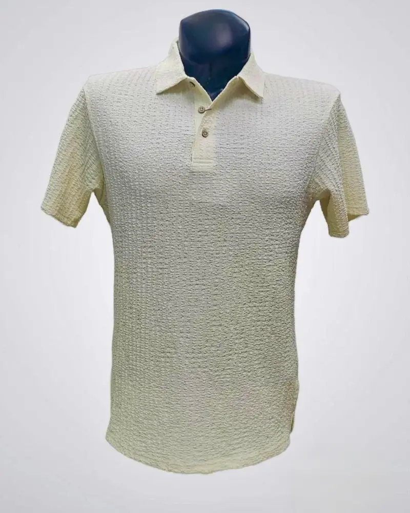 Polo Moderna con Textura color Beige | APOL303-Beige 02