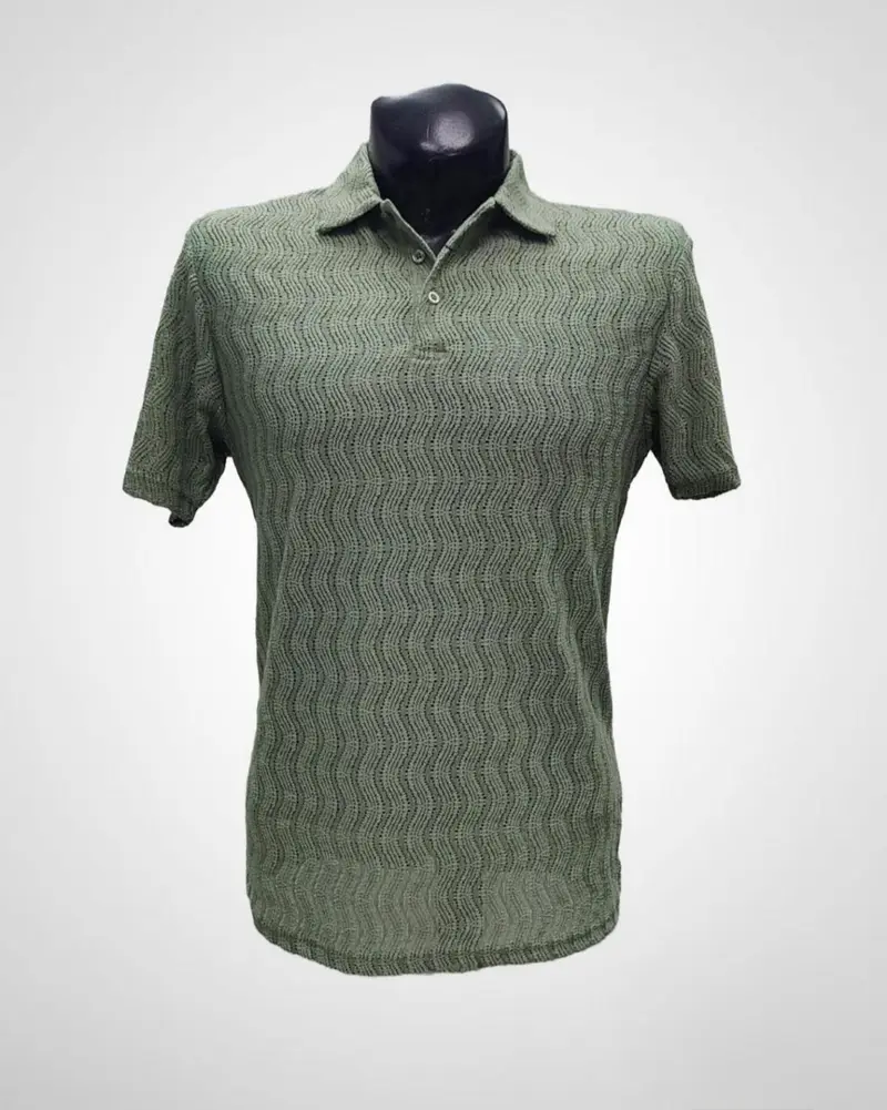 Polo Moderna con Textura color Beige | APOL375-Sage 05