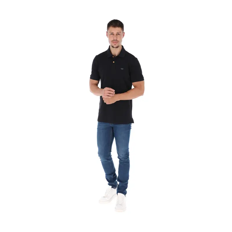 Polo Porto Blanco Básica Caballero Negra | PBASIC-09