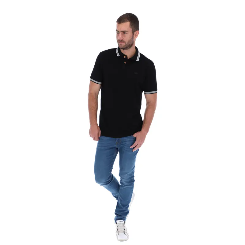 Polo Porto Blanco Básica Caballero Negro | PBasic-1801