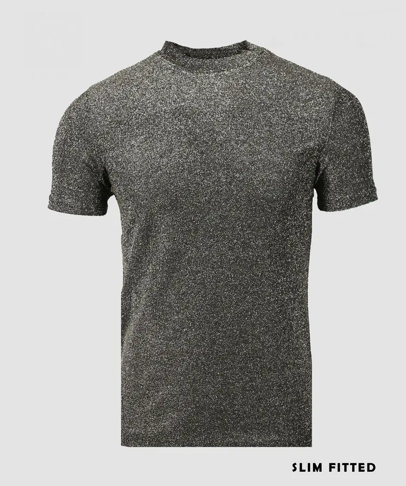 Premium Collection Glitter T-Shirt / Grey