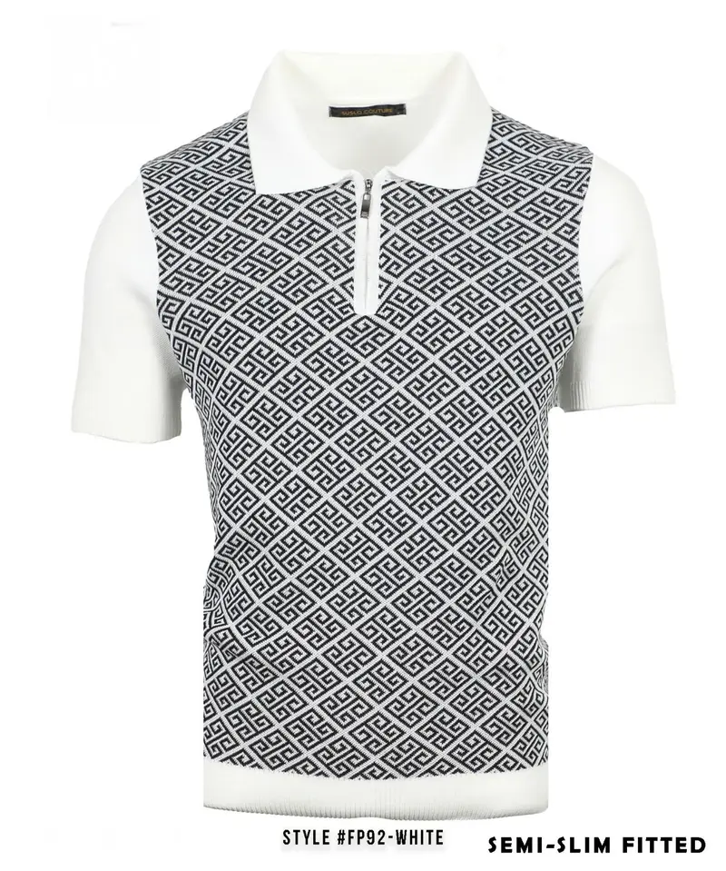 Premium Collection Sweater Polo White/Black