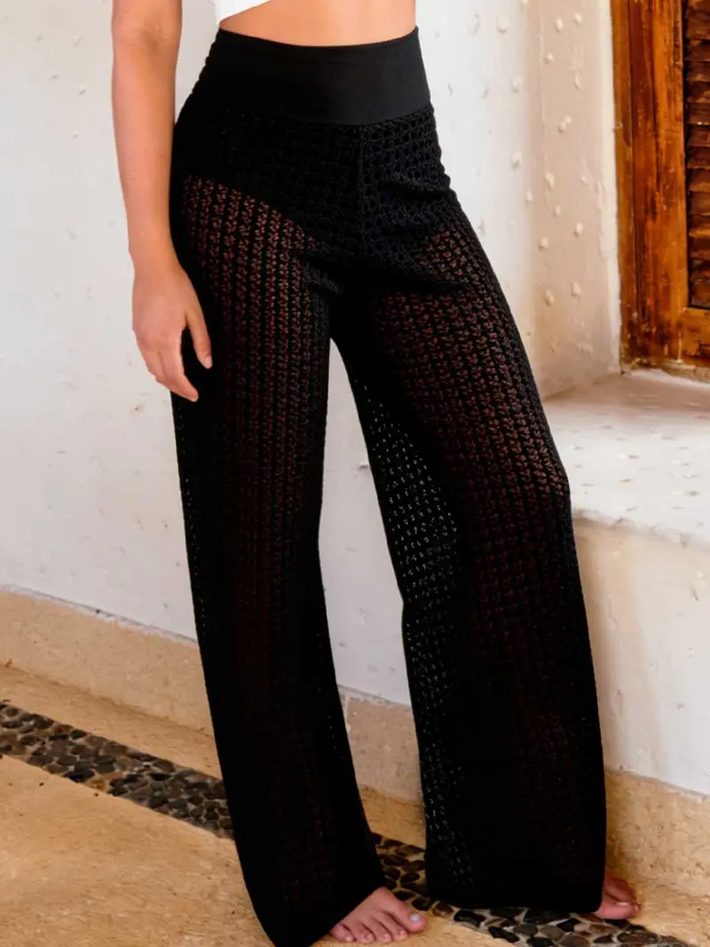 Salida de Baño Pantalón en Malla Negro
