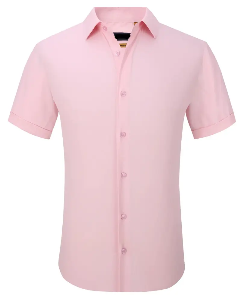 SC515-4 Pink Solid Stretch Short Sleeve Shirt